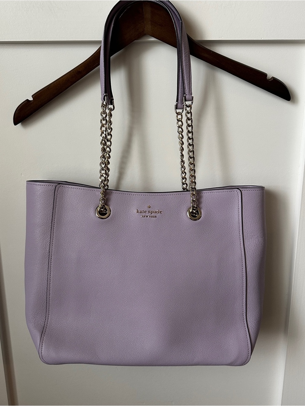 kate spade Lavender Leather Chain-Strap Tote